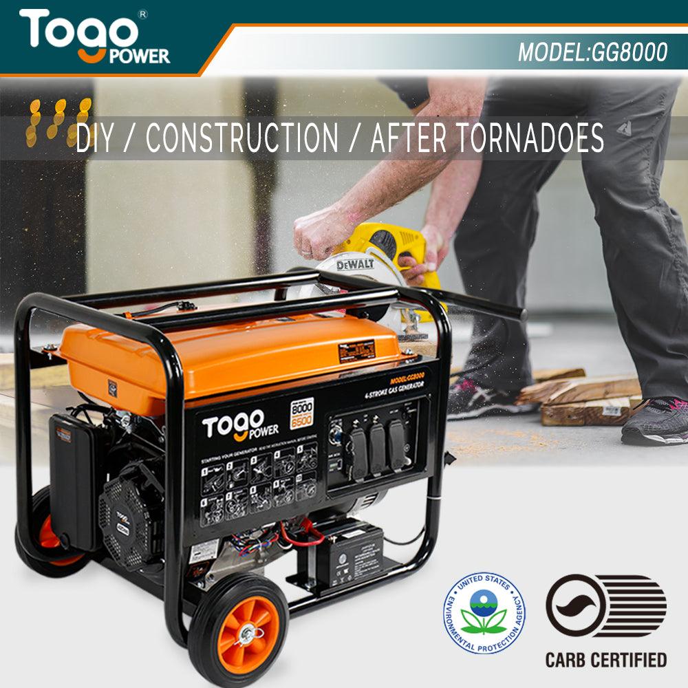 TogoPower GG8000 Portable Powered Generator 6500 Rated Watts