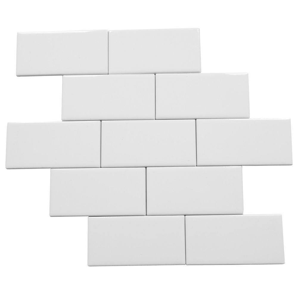 Restore 3 in. x 6 in. Ceramic Bright White Subway Tile (0.125 sq. ft./ Each)