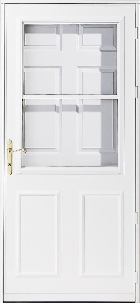 Pella Olympia 30-in x 81-in White High-View Wood Core Storm Door