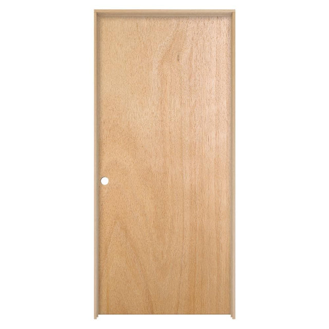 JELD-WEN Flush 32-in x 80-in Unfinished Lauan Veneer Hollow Core Right-Hand Single Prehung Interior Door
