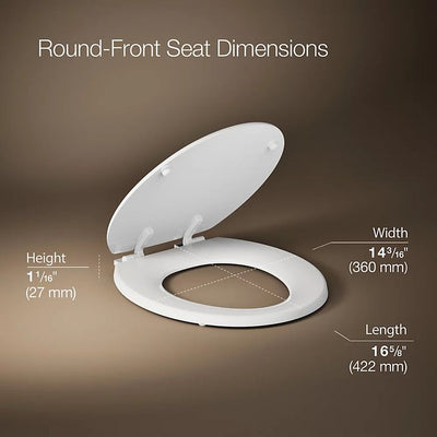 KOHLER Stonewood Round Closed Front Toilet Seat in Biscuit