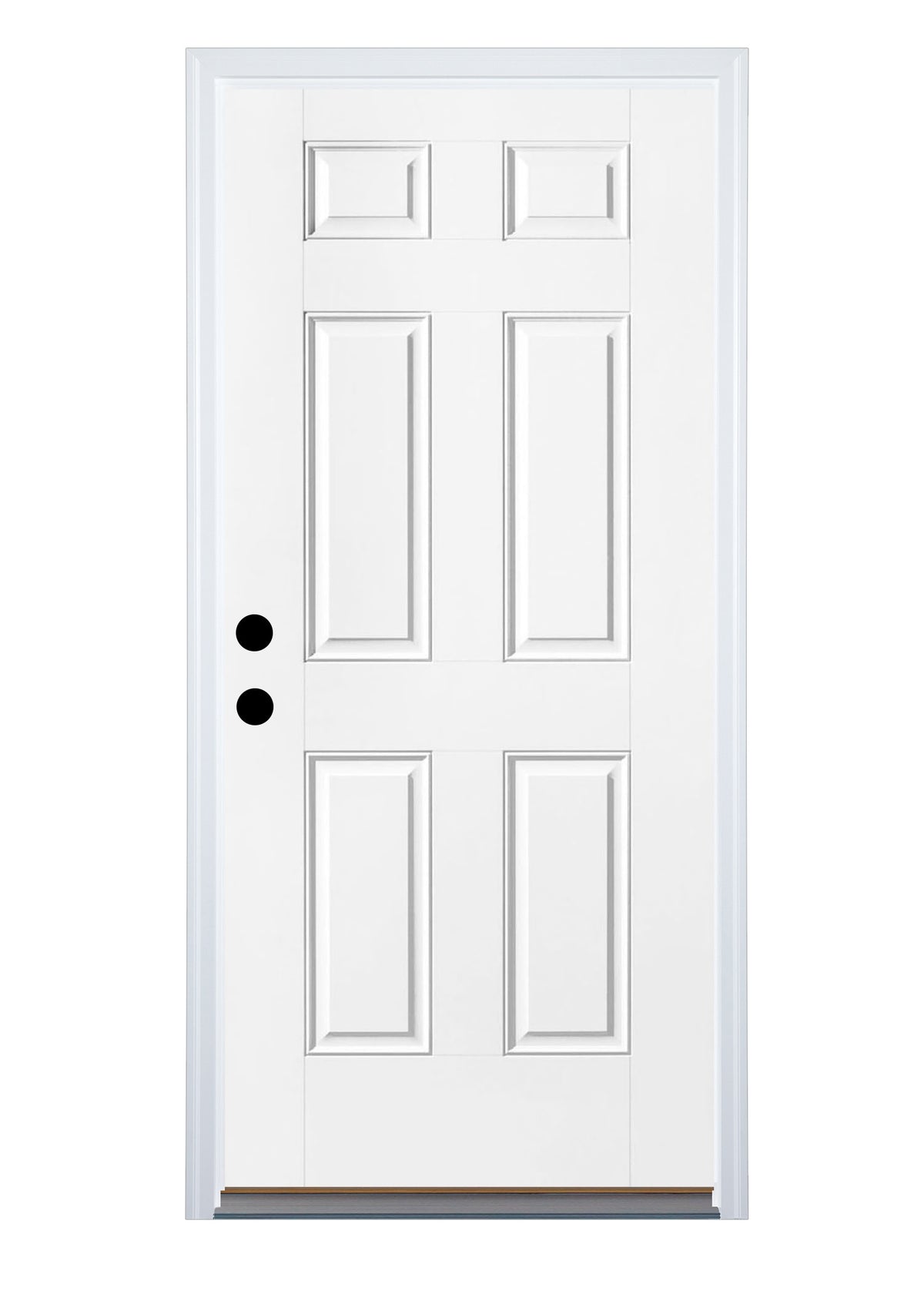 Therma-Tru Benchmark Doors 36-in x 80-in Steel Right-Hand Inswing Ready-to-Paint Prehung Single Front Door with Brickmould