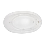 Jacuzzi Riva 72 in. x 42 in. Acrylic Right-Hand Drain Oval Drop-in Whirlpool Bathtub with Heater in White