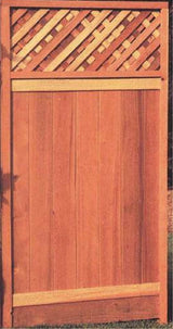 6-ft x 3-ft Natural Redwood Lattice-top Privacy Wood Fence Gate