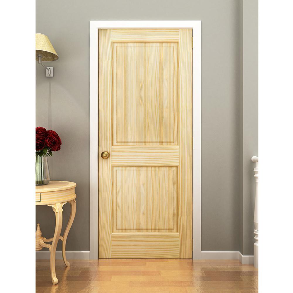 28 in. x 80 in. Unfinished 2-Double Hip Panel Solid Core Wood Interior Door Slab - Super Arbor