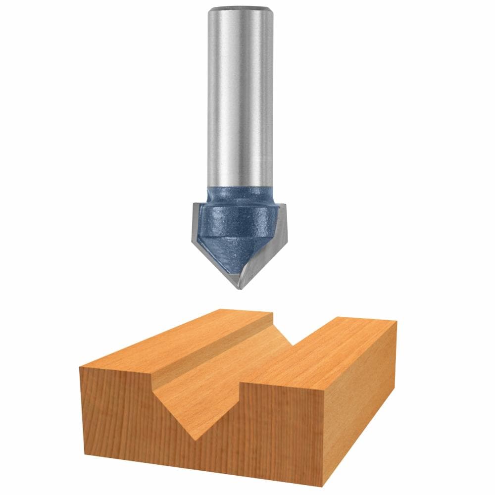 Arbor Router Bosch 1-in Carbide-tipped V-Groove and Scoring Router Bit, 1/2-in Shan ...