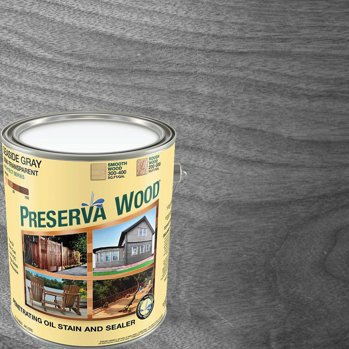 Preserva Wood 1 Gal. Driftwood Gray Semi-Solid Exterior Wood Stain and Sealer - Super Arbor