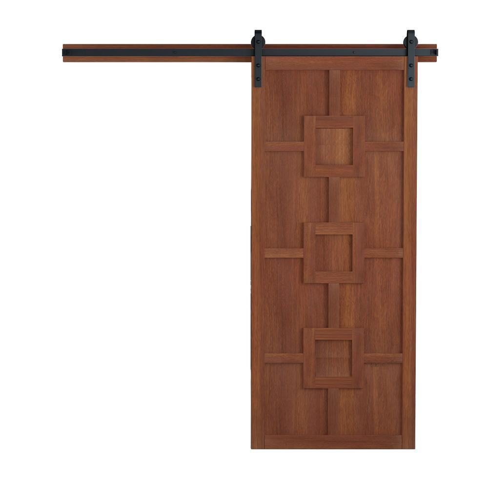 42 in. x 84 in. Mod Squad Bright White Wood Sliding Barn Door with Hardware Kit - Super Arbor