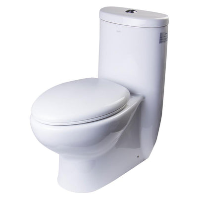 1-Piece 1.1/1.6 GPF Dual Flush Elongated Toilet in White - Super Arbor