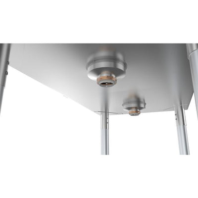 Freestanding Stainless Steel 43 in. 2-Hole Double Bowl Commercial Kitchen Sink