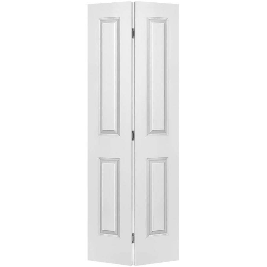 Masonite Traditional 36-in x 80-in Primed 2-Panel Square Molded Composite Bifold Door, Smooth Hollow Core (Hardware Included)