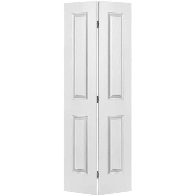Masonite Traditional 36-in x 80-in Primed 2-Panel Square Molded Composite Bifold Door, Smooth Hollow Core (Hardware Included)
