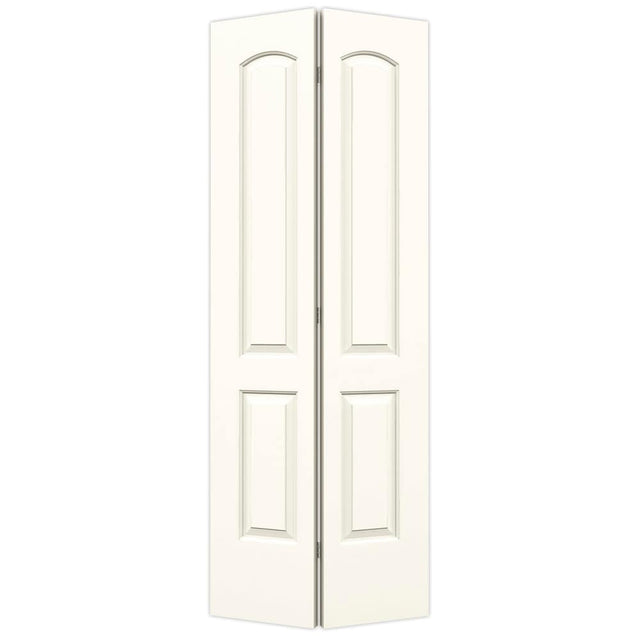 JELD-WEN Continental 24-in x 80-in White 2-Panel Round Top Prefinished Molded Composite Bifold Door (Hardware Included)