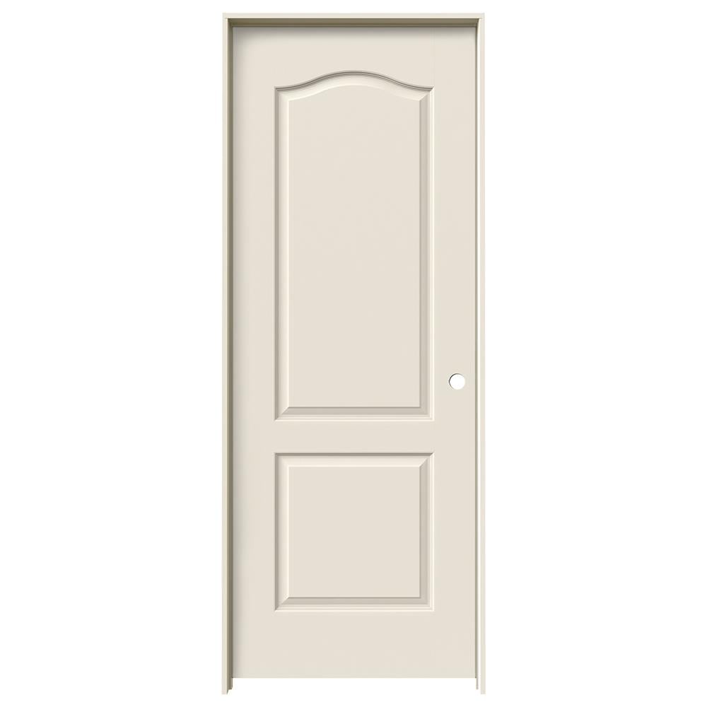 JELD-WEN Princeton 30-in x 80-in Primed 2-Panel Arch Top Hollow Core Molded Composite Left-Hand Single Prehung Interior Door