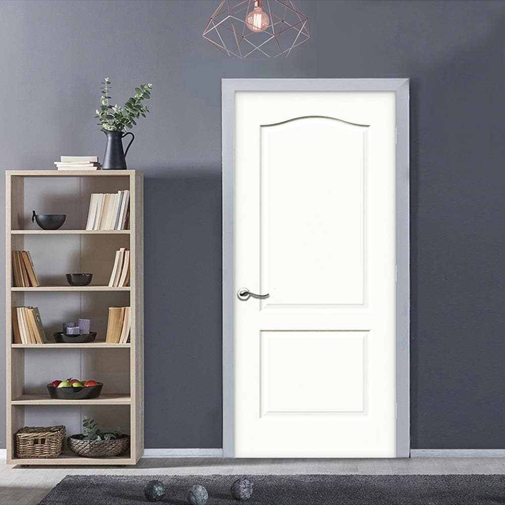 JELD-WEN Princeton 30-in x 80-in Primed 2-Panel Arch Top Hollow Core Molded Composite Left-Hand Single Prehung Interior Door