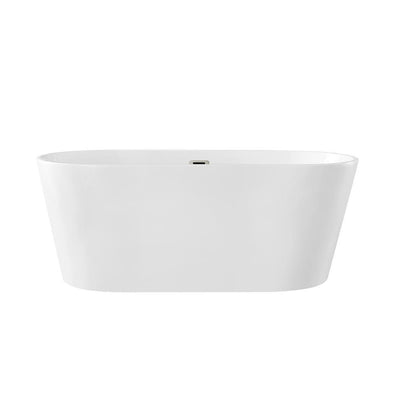 Valetta 59 in. Acrylic Double Slipper Flatbottom Non-Whirlpool Bathtub in White - Super Arbor