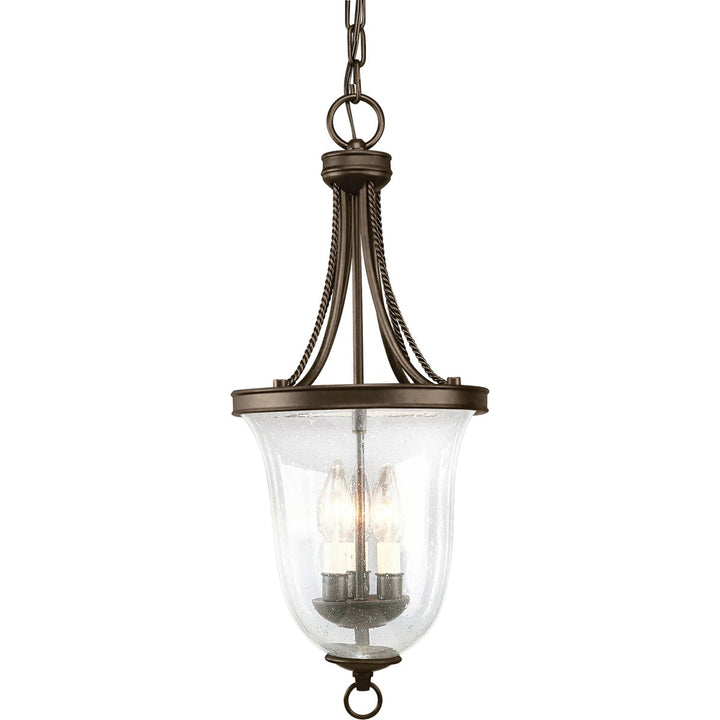 Progress Lighting Seeded 3-Light Antique Bronze Transitional Chandelier