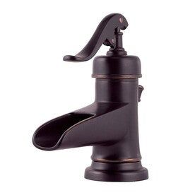 Clearance; Pfister Ashfield Tuscan Bronze 1-Handle Single Hole 4-in Centerset WaterSense Bathroom Sink Faucet with Drain