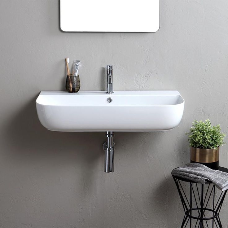 Nameeks Glam Wall Mounted Bathroom Sink in White
