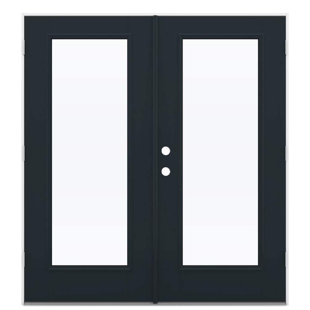 JELD-WEN 72-in x 80-in 4-9/16-in Low-E Eclipse Fiberglass French Left-Hand Outswing Double Patio Door