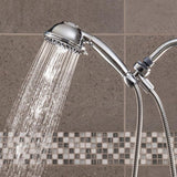 9-Spray 4.5 in. Single Wall Mount Low Flow Handheld Rain Shower Head in Chrome