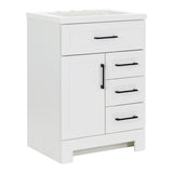 Style Selections Cauley 24-in White Single Sink Bathroom Vanity with White Cultured Marble Top