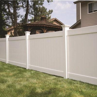 Freedom Ready-to-Assemble Bolton 6-ft H x 8-ft W White Vinyl Flat-Top Vinyl Fence Panel