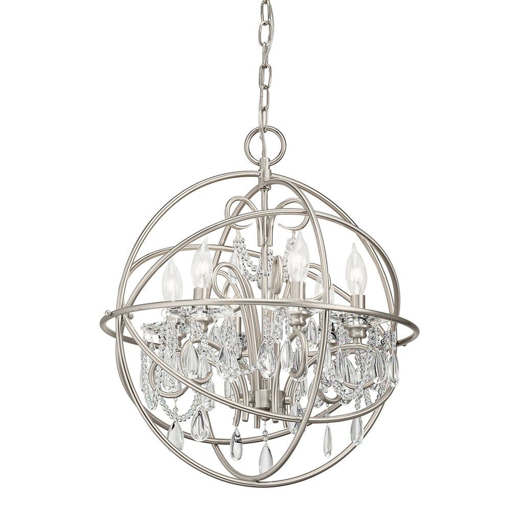 Kichler Vivian 6-Light Brushed Nickel Modern/Contemporary Crystal Chandelier