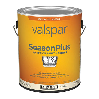 Valspar SeasonPlus Extra White Semi-Gloss Exterior Tintable Paint (Actual Net Contents: 124-fl oz) - Super Arbor