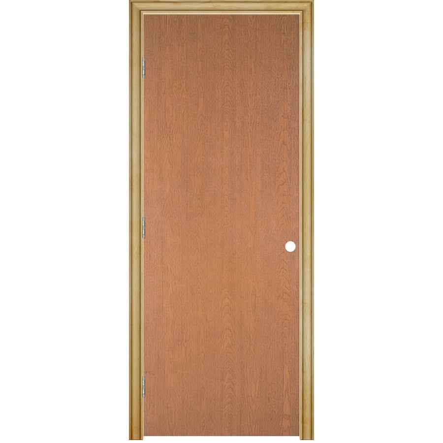 Masonite Classics 28-in x 80-in Unfinished Flush Hollow Core Veneer Lauan Pre-Hung Interior Door, Right-Hand, Split Jamb