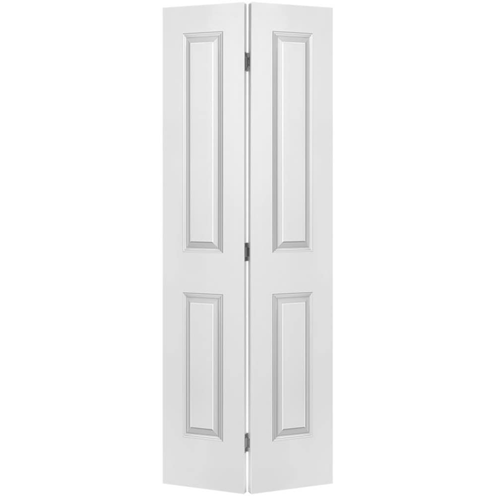 Masonite Traditional 24-in x 80-in Primed 2-Panel Square Molded Composite Bifold Closet Door, Hardware Included