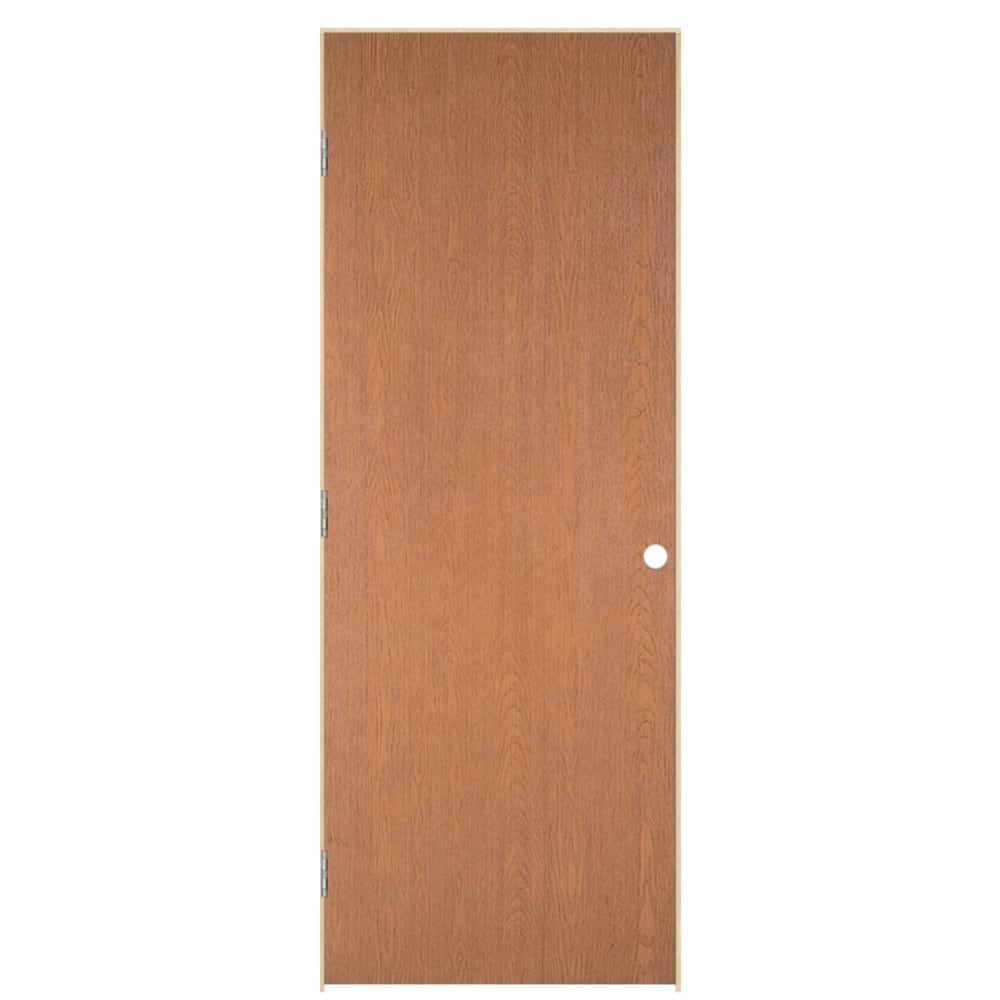Masonite Traditional 30-in x 80-in Flush Hollow Core Unfinished Hardwood Veneer Right Hand Single Prehung Interior Door
