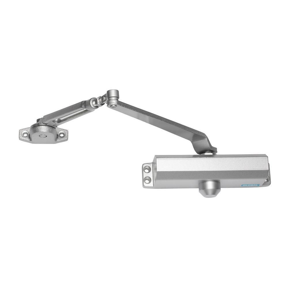 Commercial Door Closer with Hold Open Arm in Aluminum - Size 3 - Super Arbor