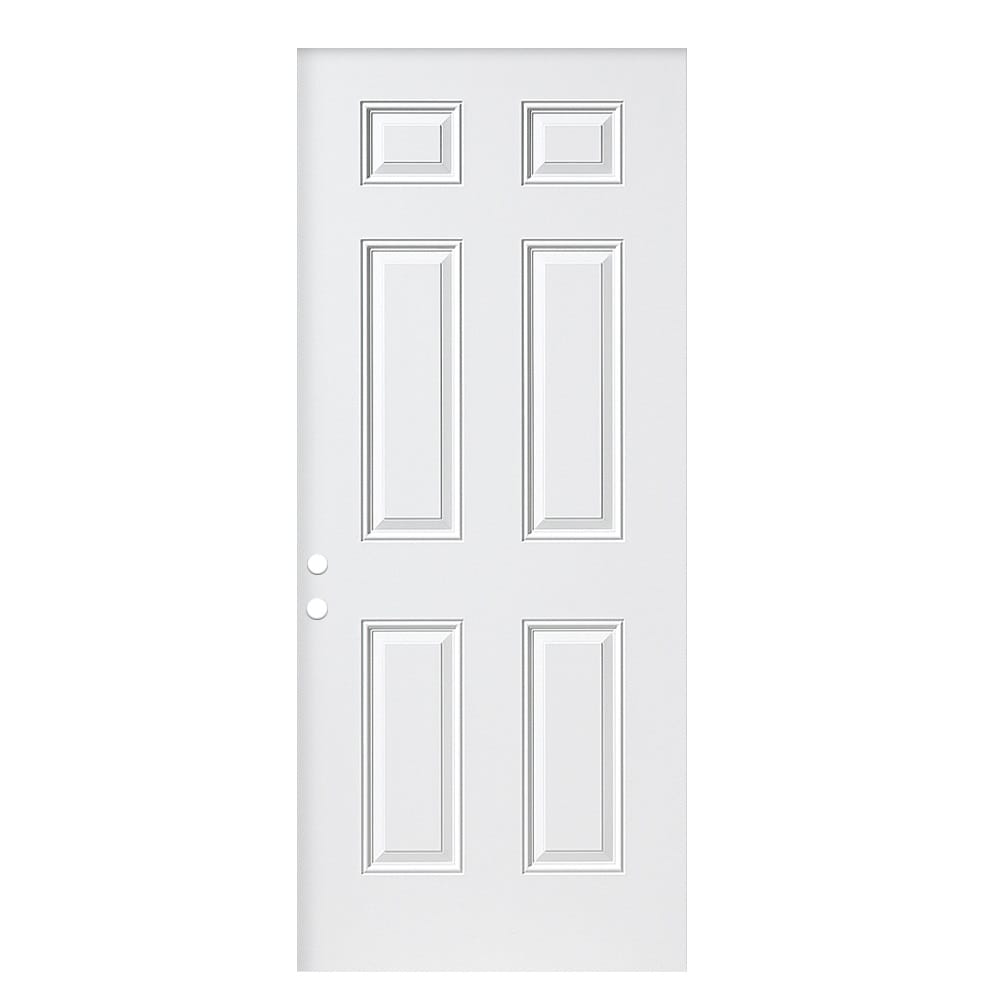 Masonite 36-in x 80-in Steel Universal Reversible Primed Slab Front Door with Insulating Core