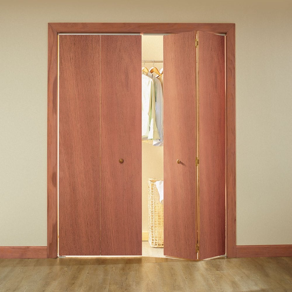 Masonite Traditional 24-in x 80-in Natural Flush Unfinished Hardwood Veneer Bifold Door (Hardware Included)