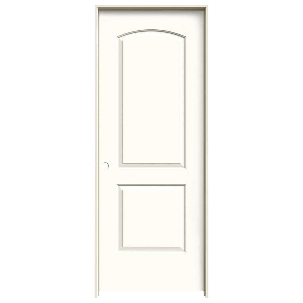 JELD-WEN Continental 32-in x 80-in White 2-Panel Round Top Hollow Core Prefinished Molded Composite Right-Hand Single Prehung Interior Door