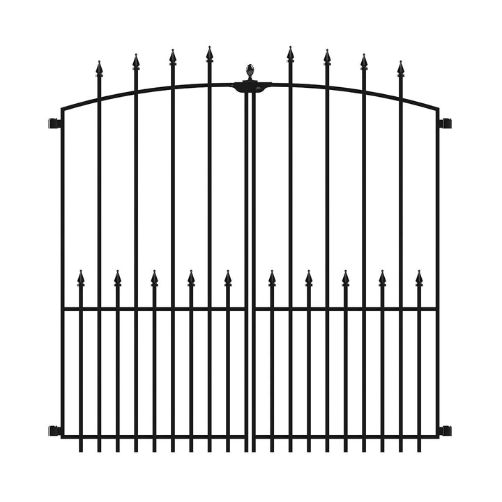 YARDLINK Empire 3-ft W Powder-coated Steel Decorative Metal Pressed-point No Dig Decorative Walk-thru Fence Gate