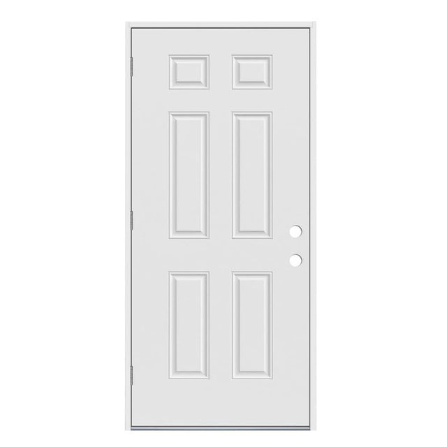 JELD-WEN 32-in x 80-in Steel Right-Hand Outswing Primed Prehung Single Front Door