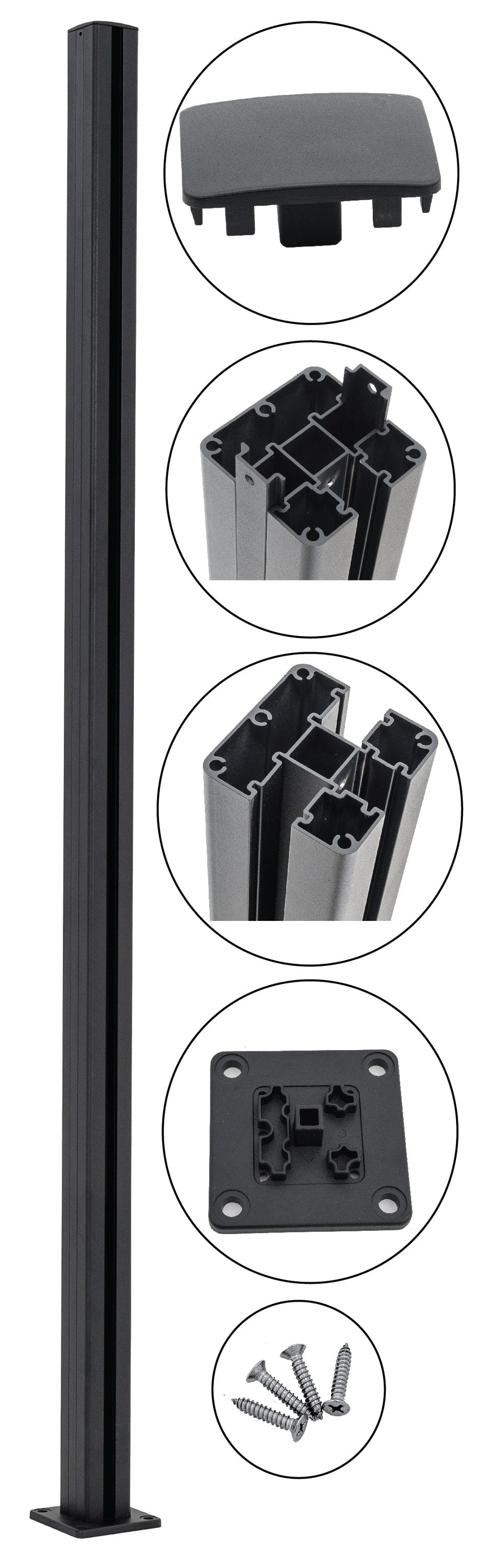 Infinity Euro 6-ft H Black Composite Fence with Post Cap – Super Arbor