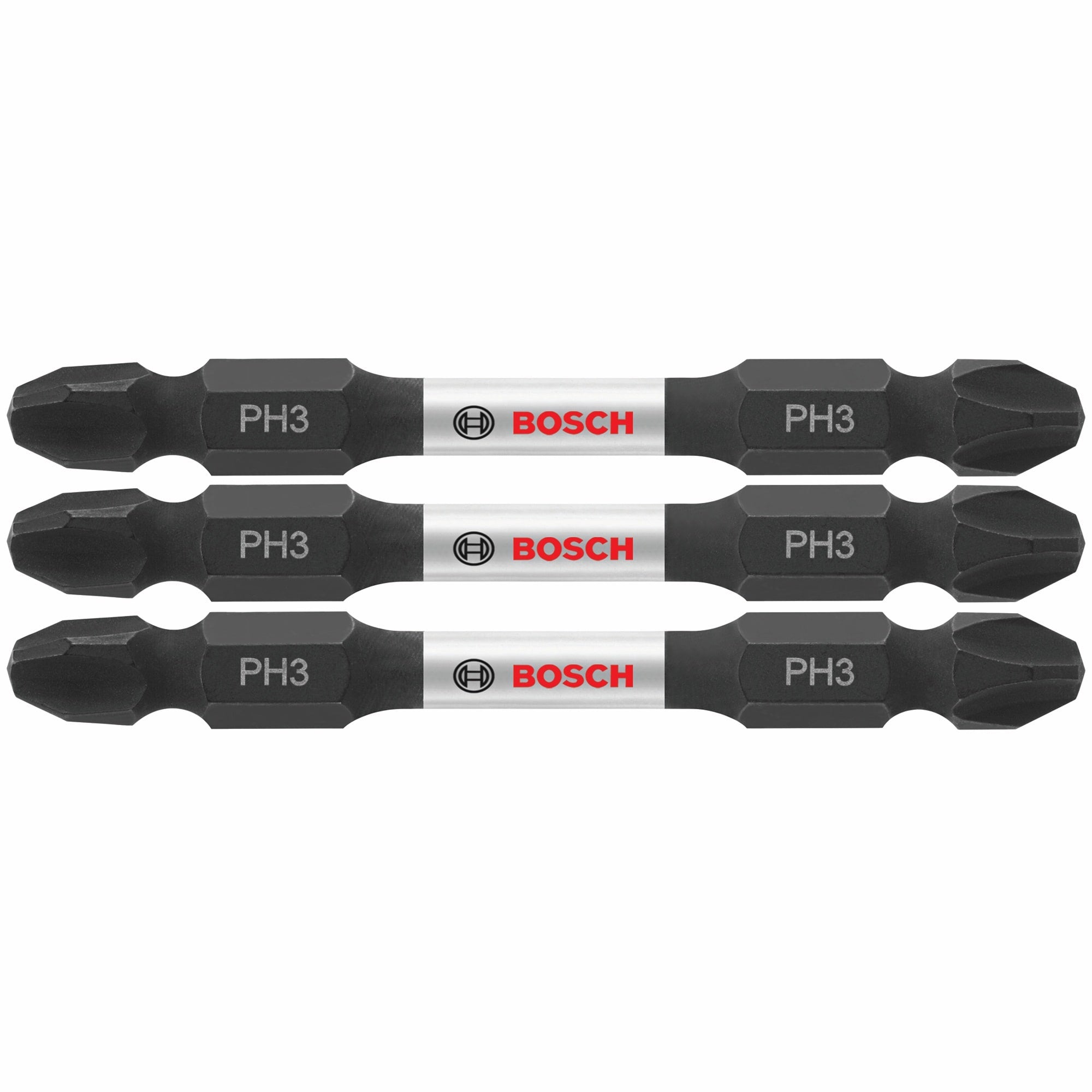 Bosch Impact Tough 3-Piece 1/4-in x 2-1/2-in Phillips Impact Driver Bi ...