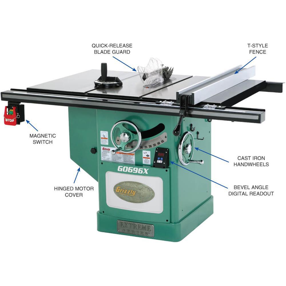 12 in. 5 HP 220-Volt Extreme Series Left-Tilt Table Saw - Super Arbor