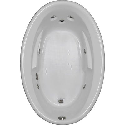 60 in. Oval Drop-in Whirlpool Bathtub in White - Super Arbor