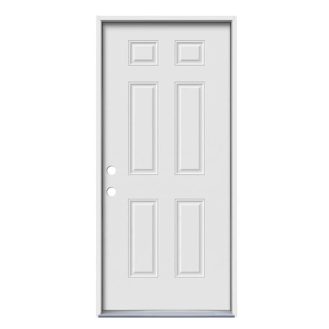 JELD-WEN 32-in x 74-in Steel Right-Hand Inswing Primed Prehung Single Front Door