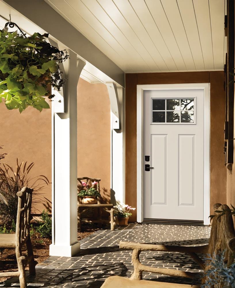 JELD-WEN 36-in x 80-in Steel Craftsman Right-Hand Inswing Primed Prehung Single Front Door