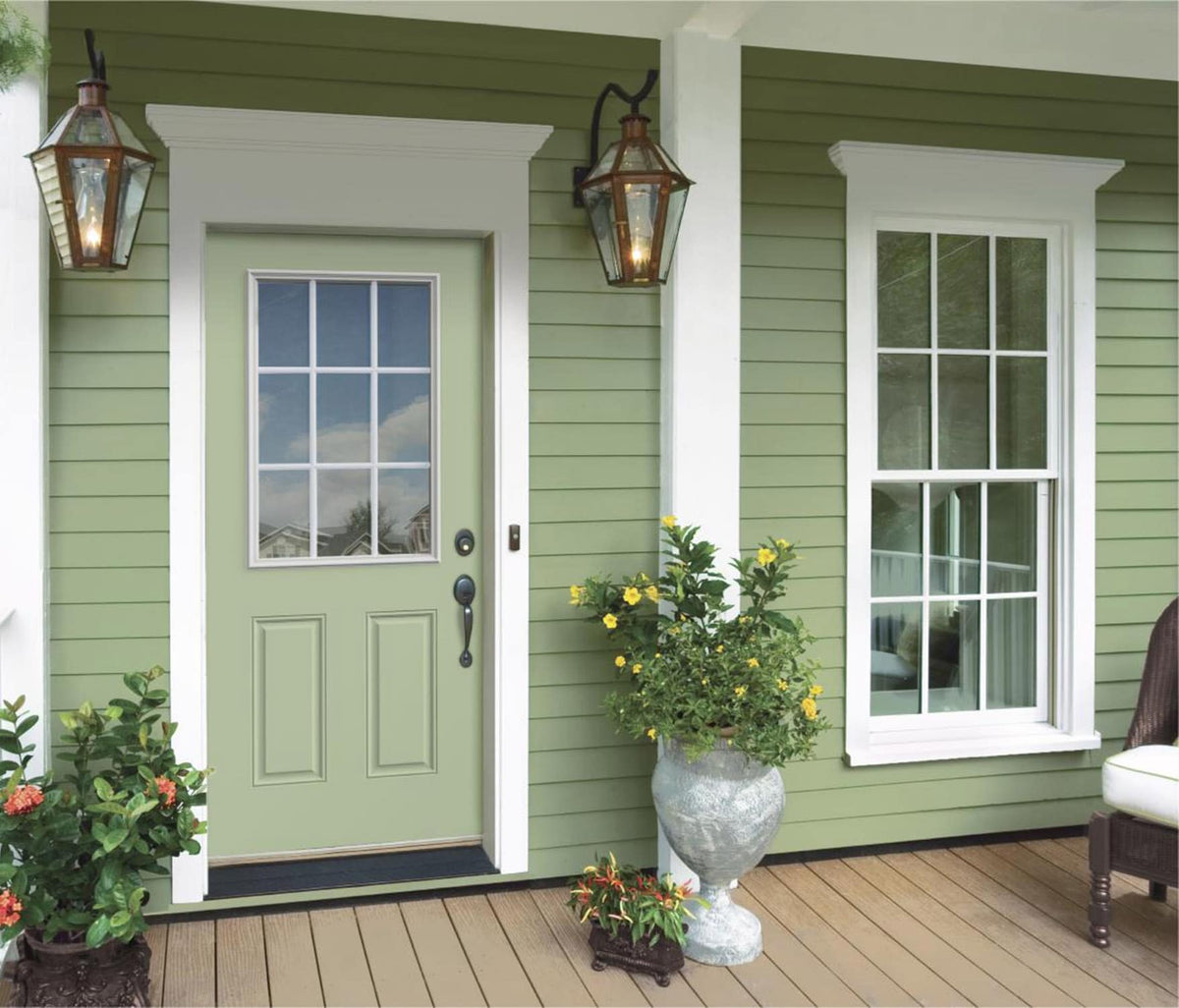 JELD-WEN 36-in x 80-in Steel Half Lite Right-Hand Inswing Primed Prehung Single Front Door