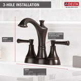 Delta Valdosta Venetian Bronze 2-Handle 4-in Centerset WaterSense Bathroom Sink Faucet with Drain