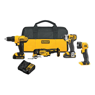 20-Volt MAX Lithium-Ion Cordless Combo Kit (4-Tool), (2) 1.5Ah Batteries, Charger, Bag - Super Arbor