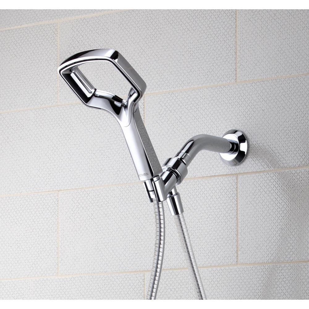 Rua 1-Spray 6 in. Single Wall Mount Handheld Shower Head in Chrome - Super Arbor