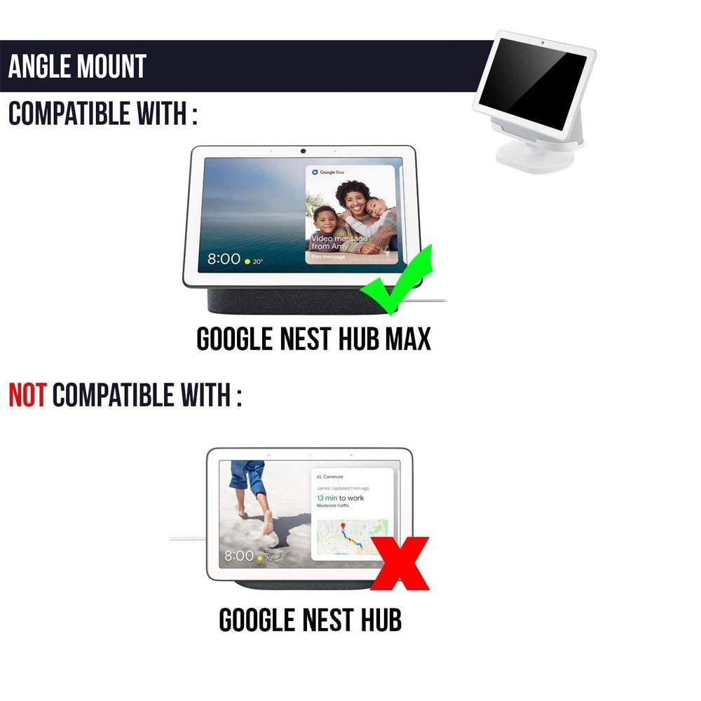 Official Made for Google Wasserstein Adjustable Stand Compatible with Google Nest Hub Max in Chalk - Super Arbor