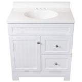 Style Selections Ellenbee 30.5-in White Single Sink Bathroom Vanity with White Cultured Marble Top